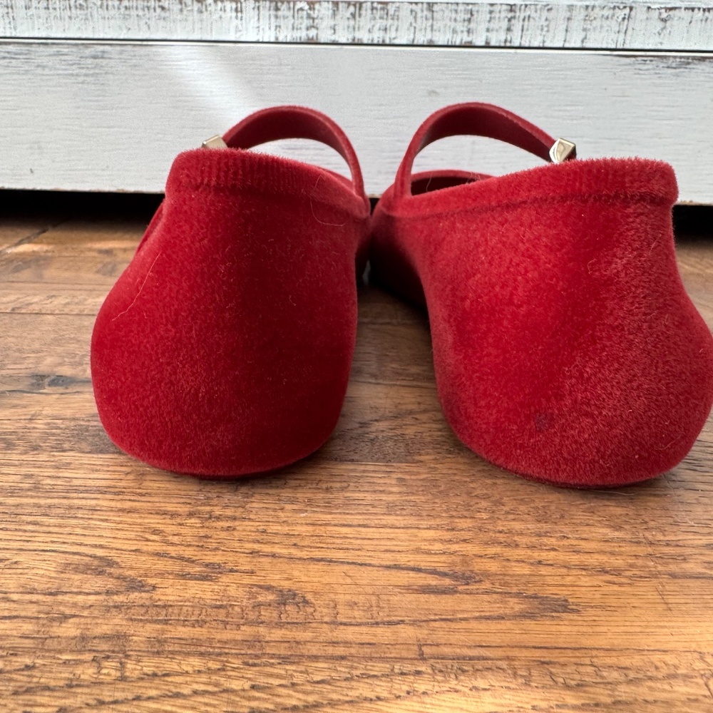 NWT Melissa Soft Ballerina Velvet II Flat Red‎ Women's Size 9 - Picture 6 of 8